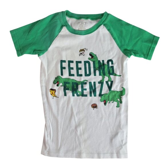 2/$15 Children's Place PJ Set Green Size 8 T Rex Dino Frenzy Shorts Short Sleeve - Picture 2 of 9